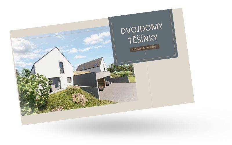 Katalog materiálu bydlení Těšínky Titulní stránka katalogu materiálu použitého na domy Těšínky.